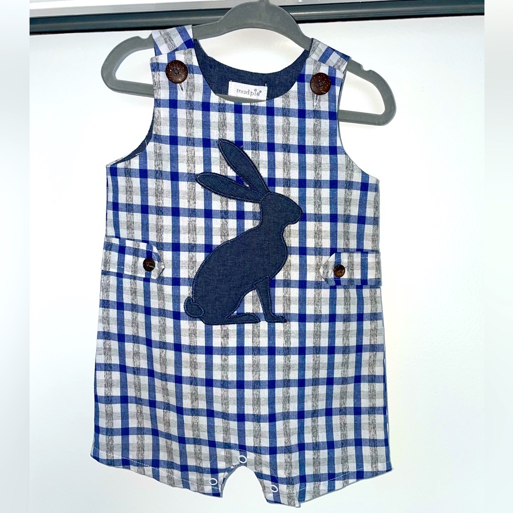 9-12 months | Mud Pie Romper Embroidered Buttons